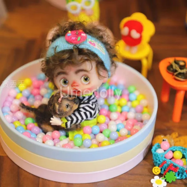 Super Cute 1/12 Scale Simulation Mini Color Ball Pool Pretend Play Miniature Dollhouse Children Room Furniture Accessories Toy - Image 3