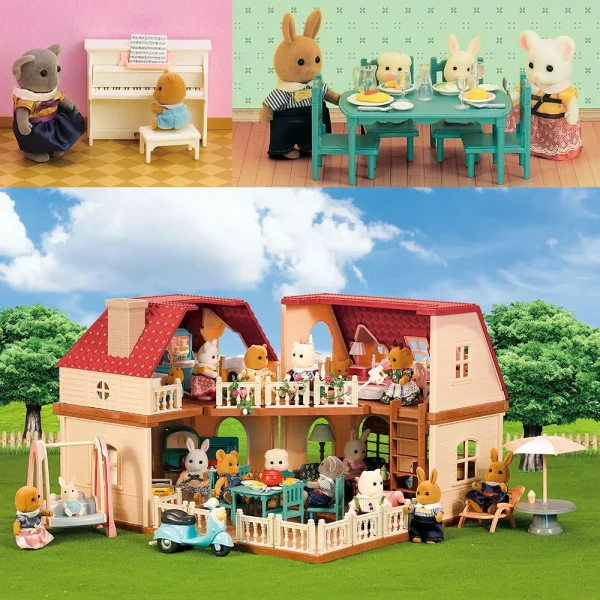 Simulation Kitchen Forest Family Small House Double Three- Story Villa Reindeer Animal Model Girl Dollhouse Furniture Toy Gifts - Image 6