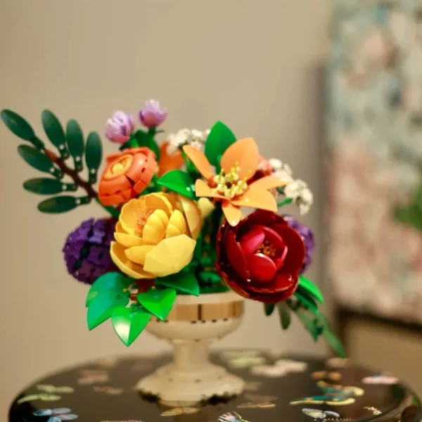 NEW 2025 Flower Bad Bouquet Building Blocks Creative Home Desk Plant Decoration Assemble Bricks Toys Gift For Girl 1161pcs - Image 4
