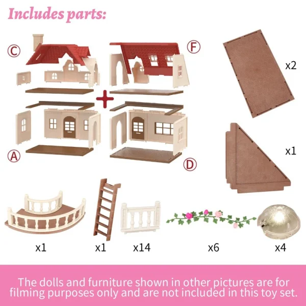 1/12 Dollhouse Furniture Family House Villa Simulate Forest Rabbit Animal Family Miniature Scene Toy Display Furniture Toy Gift - Image 6
