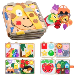Montessori Toy Busy Board Giraffe Busy Book Preschool Learning Educational Quiet Book Sensory Travel Toy for Baby 3 4 5 6 Ages