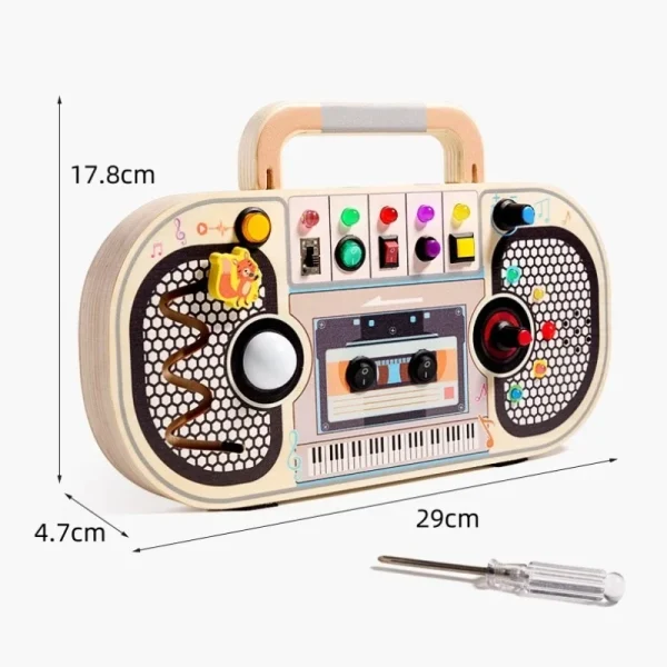 Montessori Toddler Toys Baby Wooden Busy Board Sensory Toys with Light Switch Control Board Fine Motor Activities Toys For Kids - Image 3