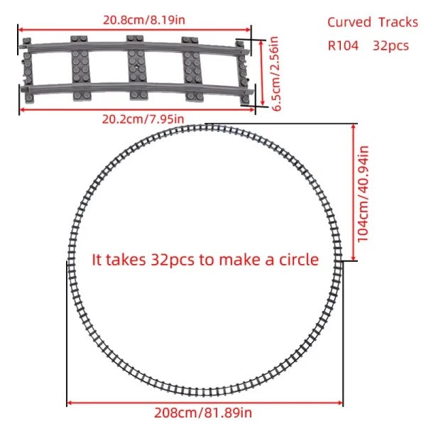 City Trains Switch Flexible Tracks Straight Curved Rails Crossing Flexible High-Speed Railway Viaduct Building Block Bricks Toys - Image 6