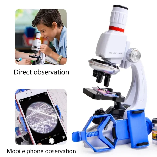 1200X Monocular Optical Microscope Elementary School Children Science Biology Microscope Digital Monocular Microscope Toys Gifts - Image 4