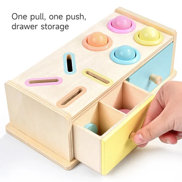Montessori Wooden Multifunction Toys Color Spinning Coin Box Wooden Toys Children Puzzle Sensory Early Education Game Toys Gift - Image 4