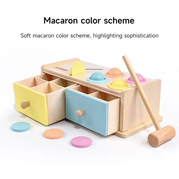 Montessori Wooden Multifunction Toys Color Spinning Coin Box Wooden Toys Children Puzzle Sensory Early Education Game Toys Gift - Image 6