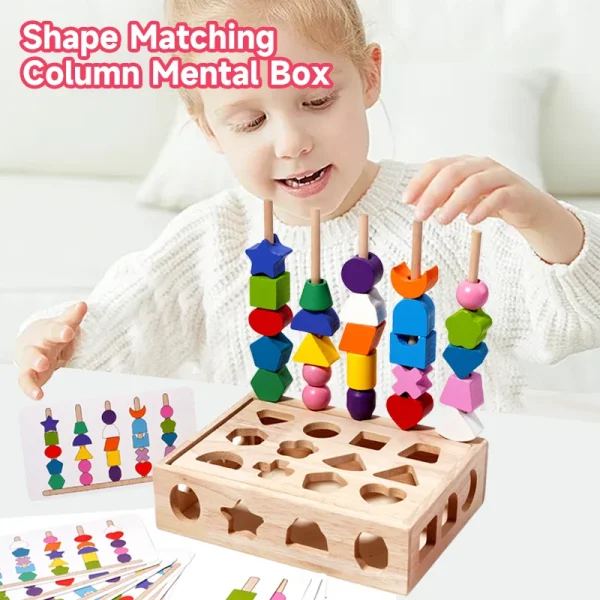 Baby Wooden Toys Kids Early Educational Toys Child Hand-Eye Coordination Puzzle Toys Category Stacked Colorful Beaded Play Gift - Image 3